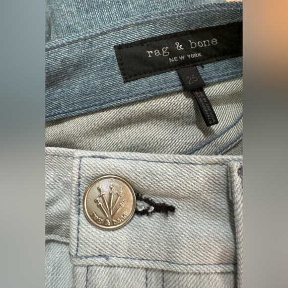 NWT Rag & Bone Two Tone Double Blue Denim Jean Moss Skirt 26 - Picture 14 of 15